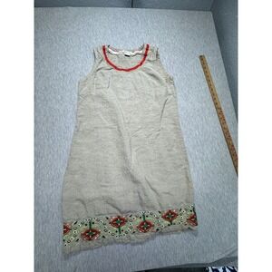 MFA Boston Women’s Linen‎ Embroidered Floral Dress Size